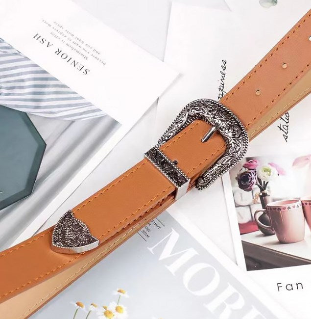 Elegant Versatile Women's Fashion Belt with Double Buckle