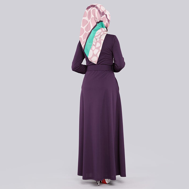 Casual Fashion Arabic Style Long Dress with Belt