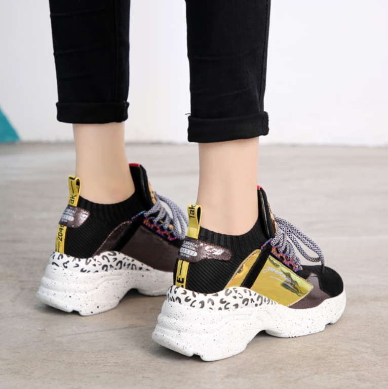 2019 Trendy Leopard Print Dad Shoes for Women
