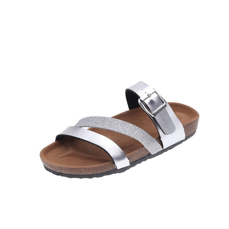 Cork Flat Low Heel Beach Shoes for Women