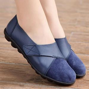 Genuine Leather Slip-On Casual Shoes for Women