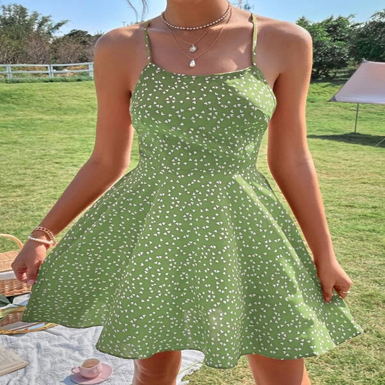 Women's Sexy Backless Halter Tank Dress for Daily Wear