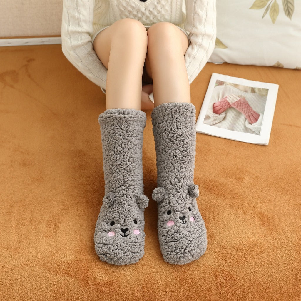 Cozy Cartoon Lambswool Anti-Slip Winter Socks