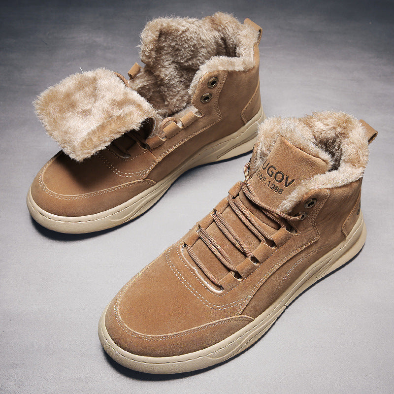 Men's High-Top Velvet Cotton Martin Boots