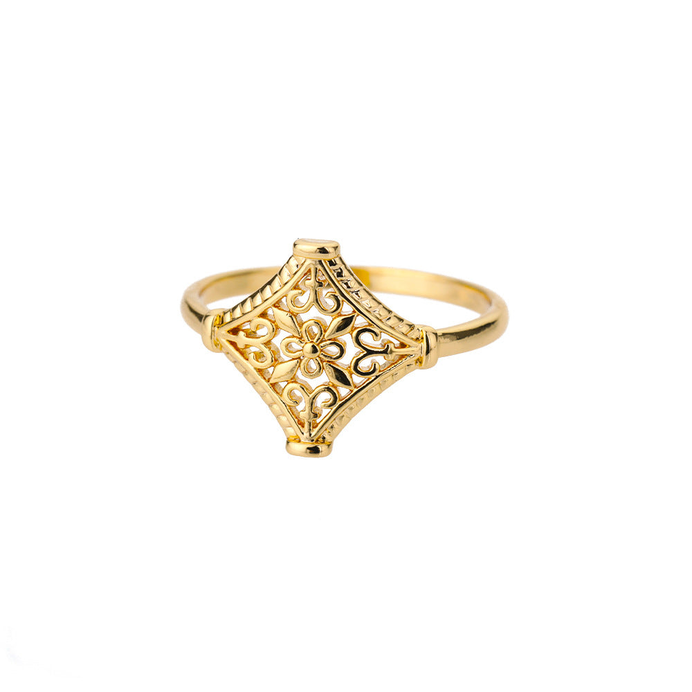 Geometric Heart-Shaped Zircon Open Ring for Women