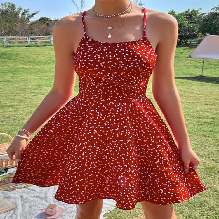 Women's Sexy Backless Halter Tank Dress for Daily Wear