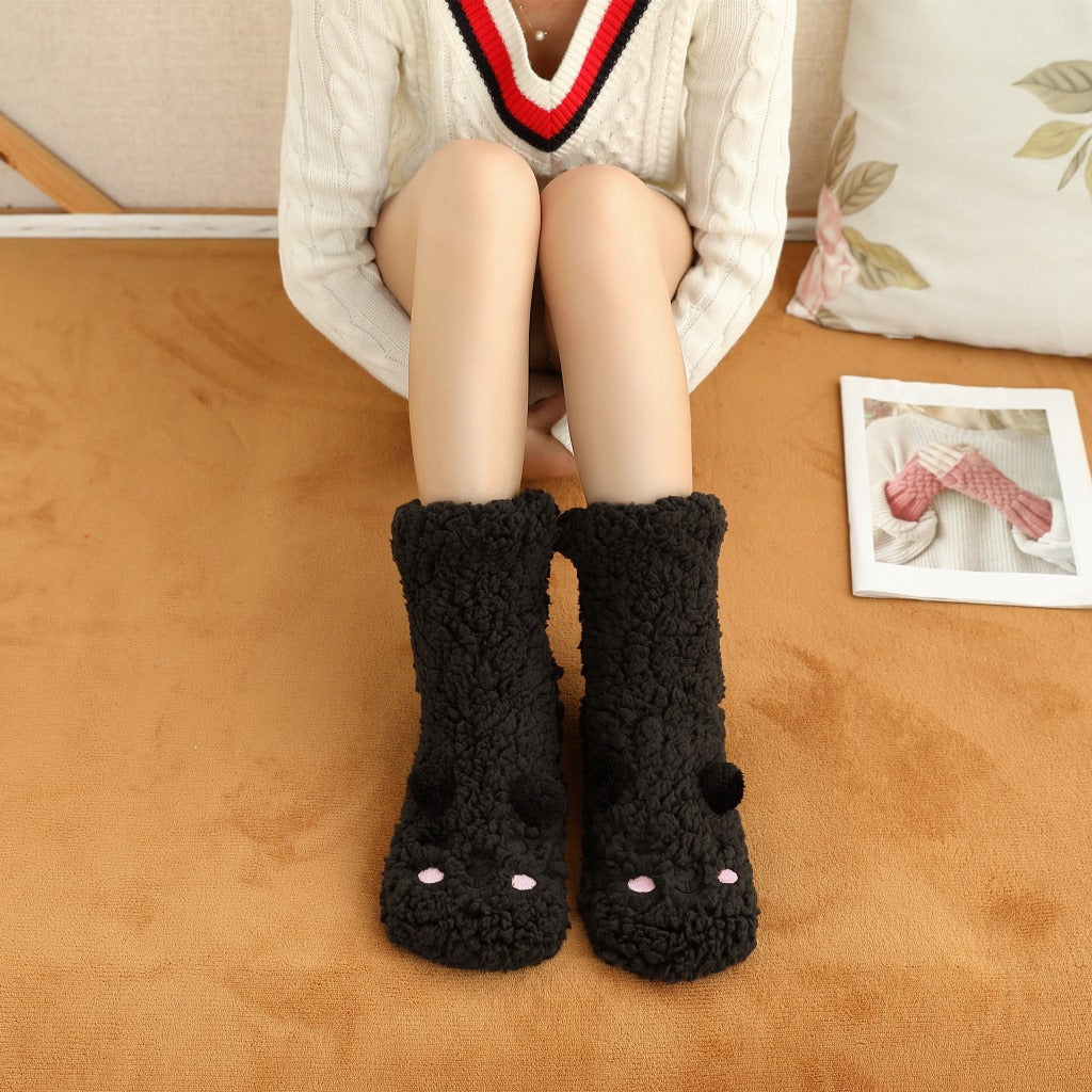 Cozy Cartoon Lambswool Anti-Slip Winter Socks