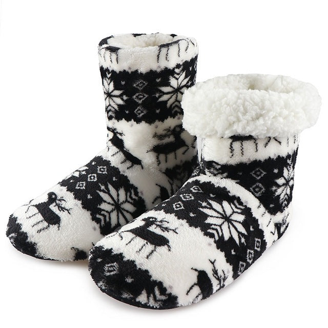 Winter Fur Slippers for Women - Warm Christmas Shoes