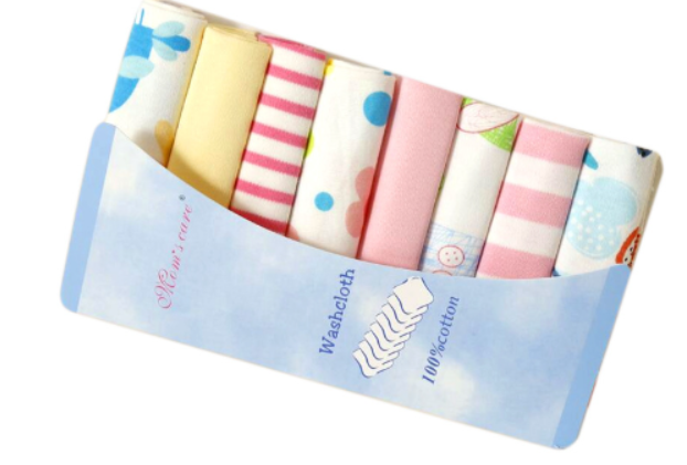 Newborn Cotton Gauze Baby Feeding Towels - 8 Packs