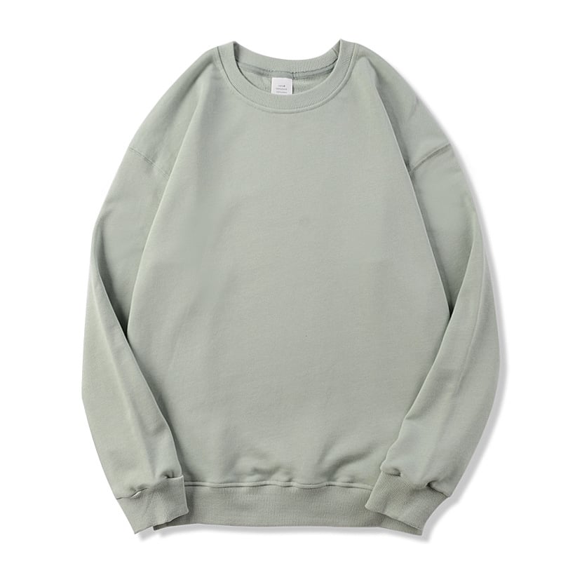 Men's Long-Sleeved Solid Color Round Neck Terry Sweater