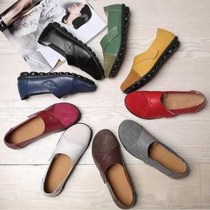 Genuine Leather Slip-On Casual Shoes for Women