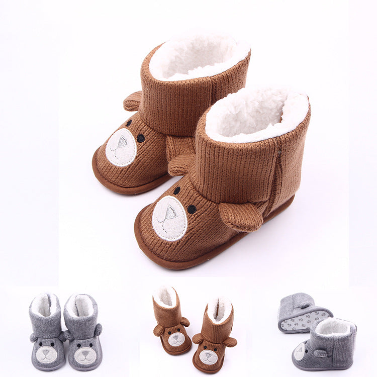 Knitted Fleece Baby Shoes, Toddler Booties, Kids Shoes