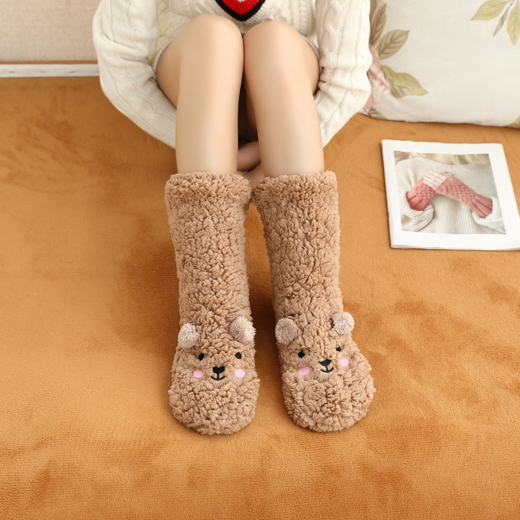 Cozy Cartoon Lambswool Anti-Slip Winter Socks