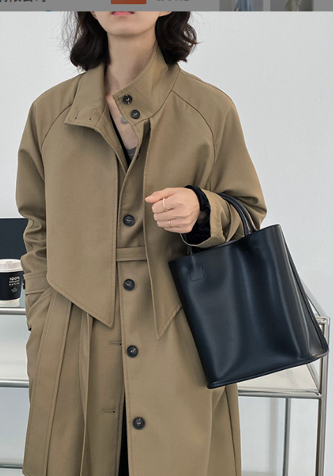 Temperament Commuter Solid Color Windbreaker Jacket