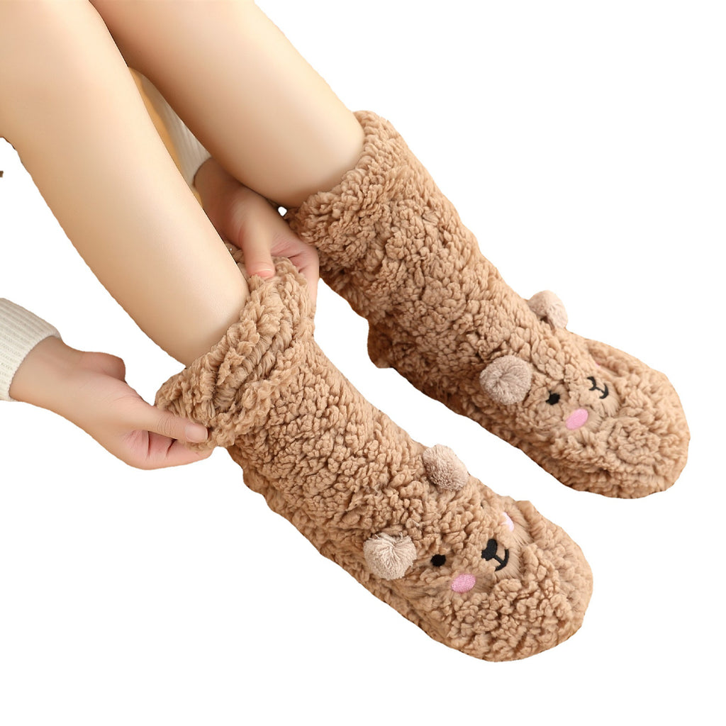Cozy Cartoon Lambswool Anti-Slip Winter Socks