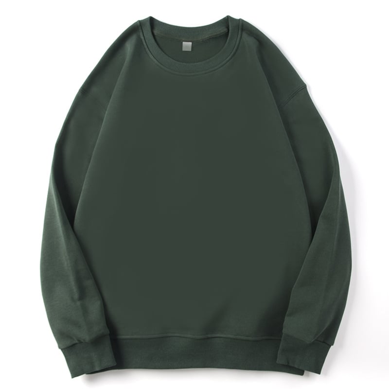 Men's Long-Sleeved Solid Color Round Neck Terry Sweater