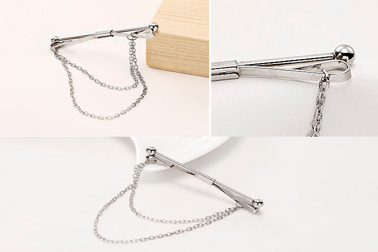 Men's Simple Tassel Chain Shirt Collar Brooch
