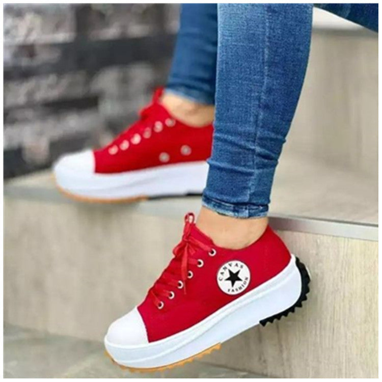 Breathable High Top Canvas Shoes for Women