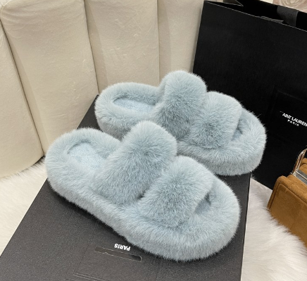 Fluffy Fuzzy Slippers for Women - Cozy Bedroom Shoes