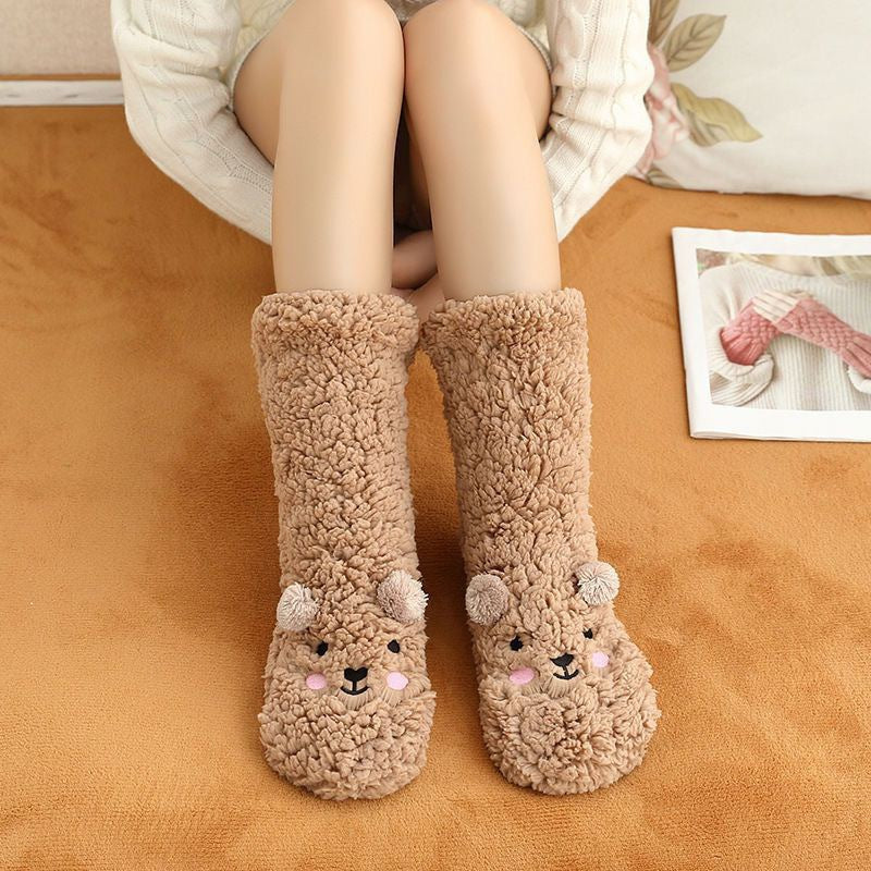 Cozy Cartoon Lambswool Anti-Slip Winter Socks