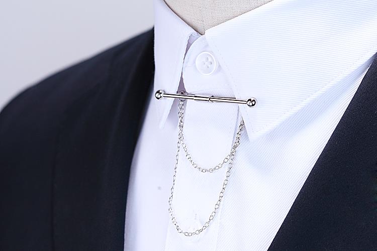 Men's Simple Tassel Chain Shirt Collar Brooch