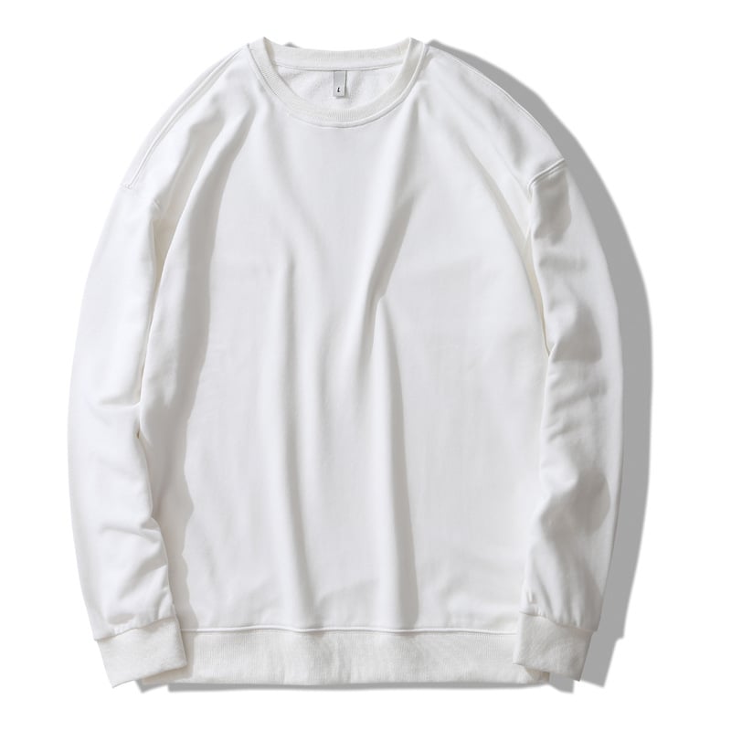Men's Long-Sleeved Solid Color Round Neck Terry Sweater