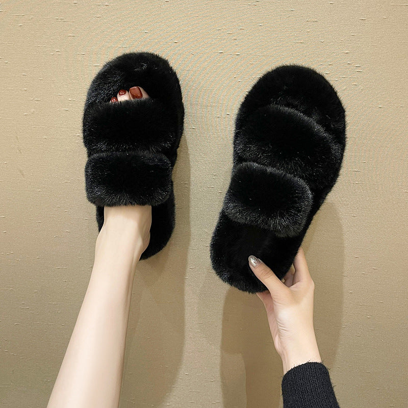 Fluffy Fuzzy Slippers for Women - Cozy Bedroom Shoes
