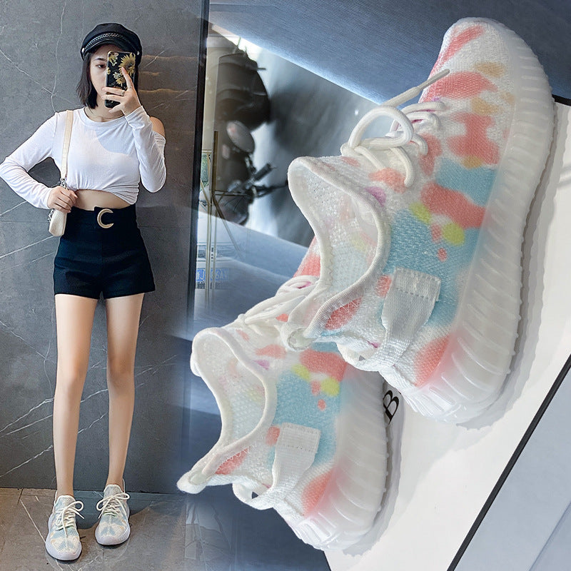 Knitted Coconut Sneakers for Women - Breathable Running Shoes