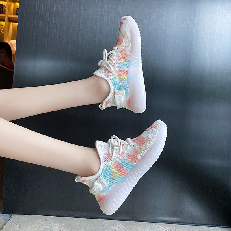Knitted Coconut Sneakers for Women - Breathable Running Shoes