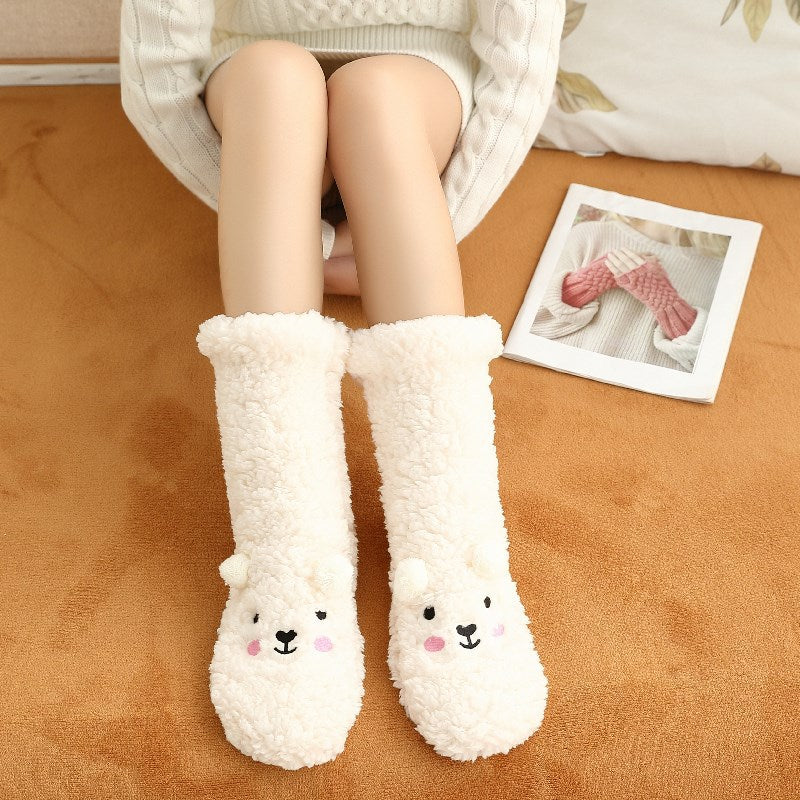 Cozy Cartoon Lambswool Anti-Slip Winter Socks