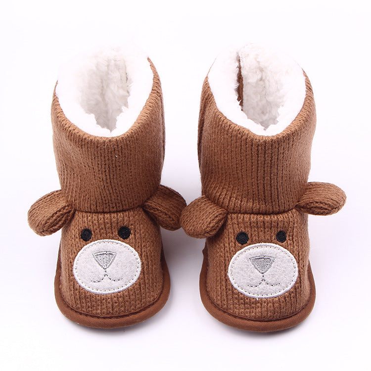Knitted Fleece Baby Shoes, Toddler Booties, Kids Shoes