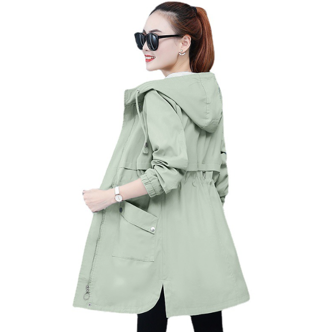 Slim Loose Mid-Length Windbreaker for Women