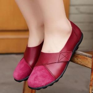 Genuine Leather Slip-On Casual Shoes for Women