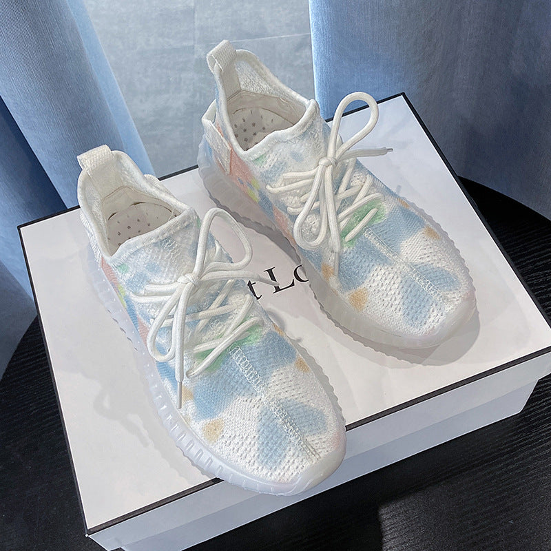 Knitted Coconut Sneakers for Women - Breathable Running Shoes