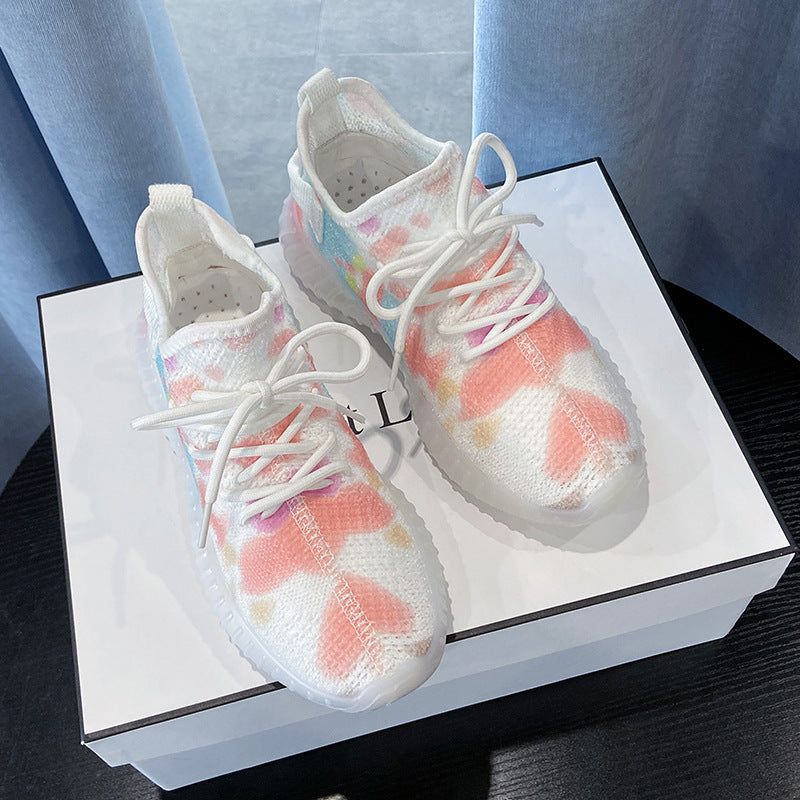 Knitted Coconut Sneakers for Women - Breathable Running Shoes