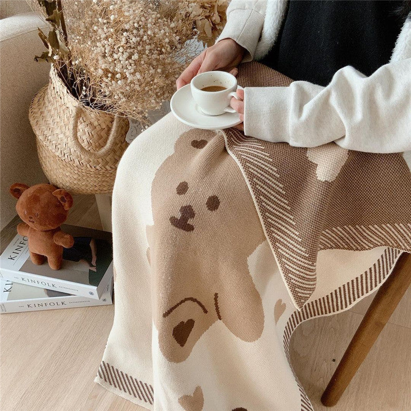 Warm Knitted Blanket for Baby Stroller