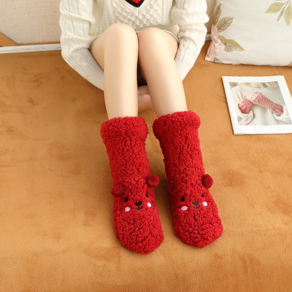 Cozy Cartoon Lambswool Anti-Slip Winter Socks