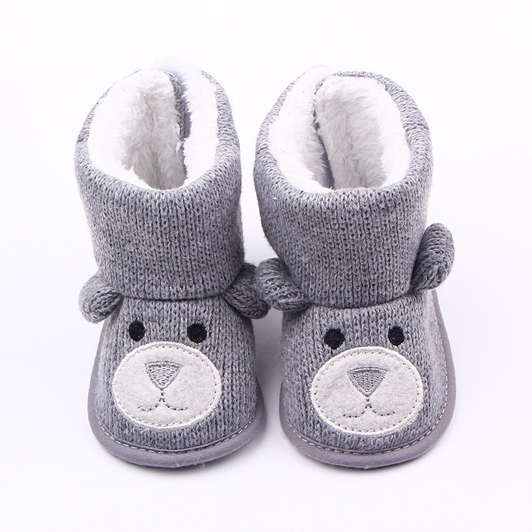 Knitted Fleece Baby Shoes, Toddler Booties, Kids Shoes