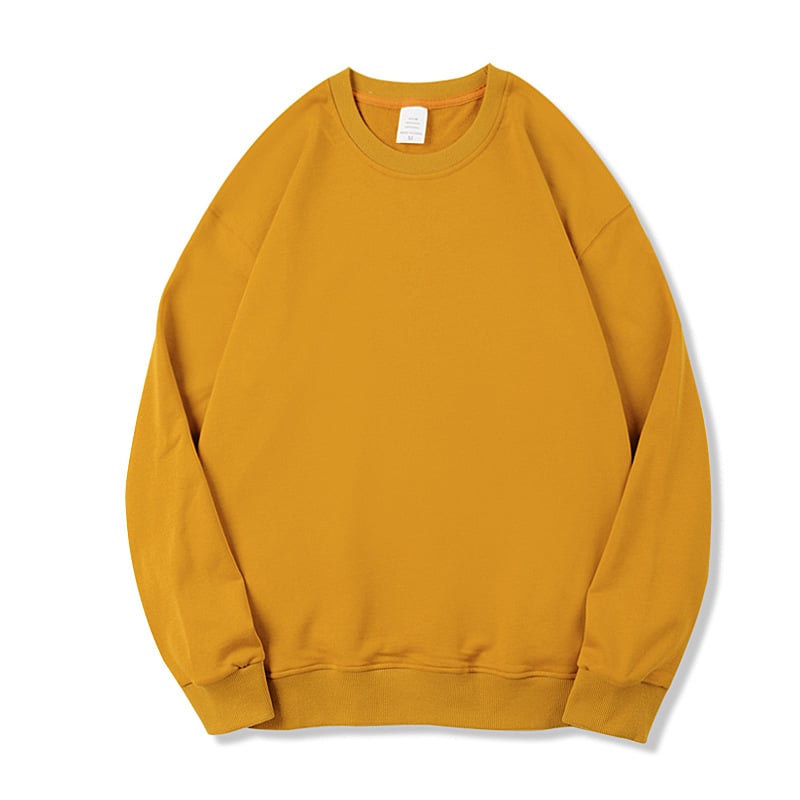 Men's Long-Sleeved Solid Color Round Neck Terry Sweater