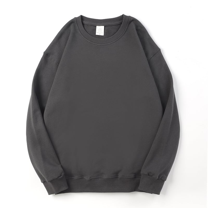 Men's Long-Sleeved Solid Color Round Neck Terry Sweater