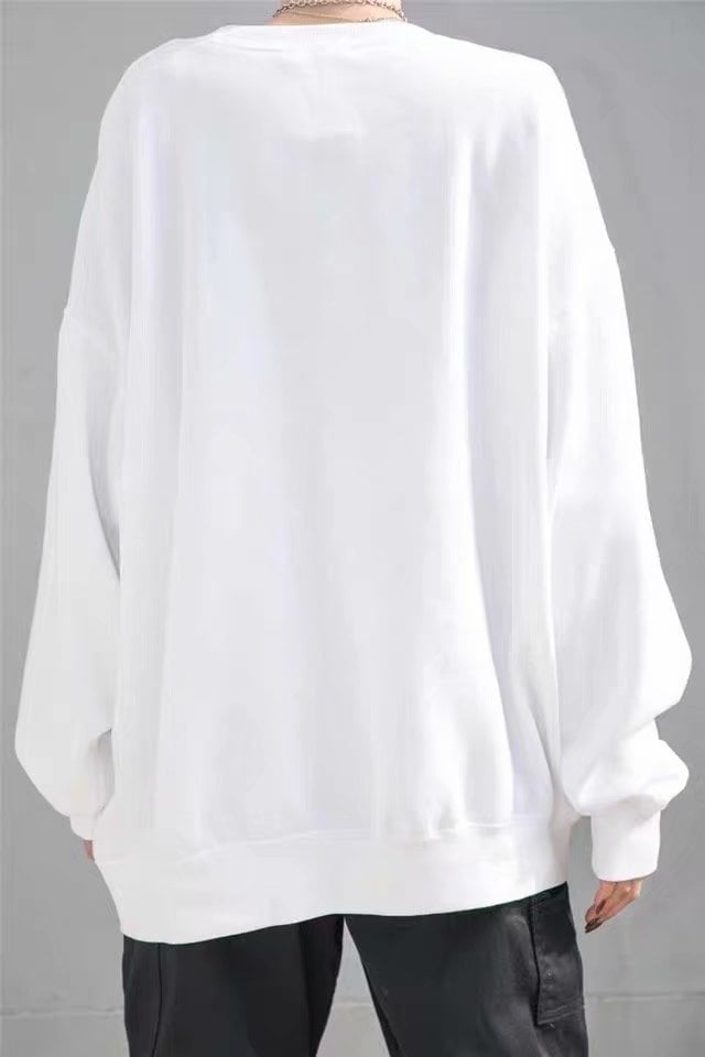 Los Angeles Letter Print Loose Crew Neck Sweatshirt