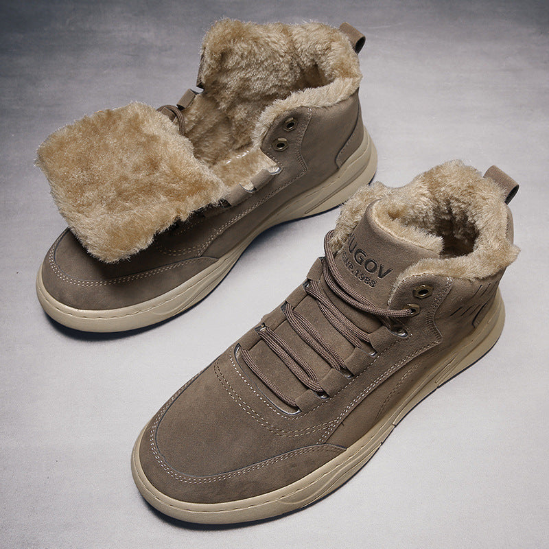 Men's High-Top Velvet Cotton Martin Boots