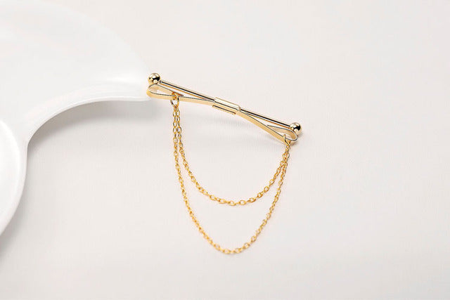 Men's Simple Tassel Chain Shirt Collar Brooch